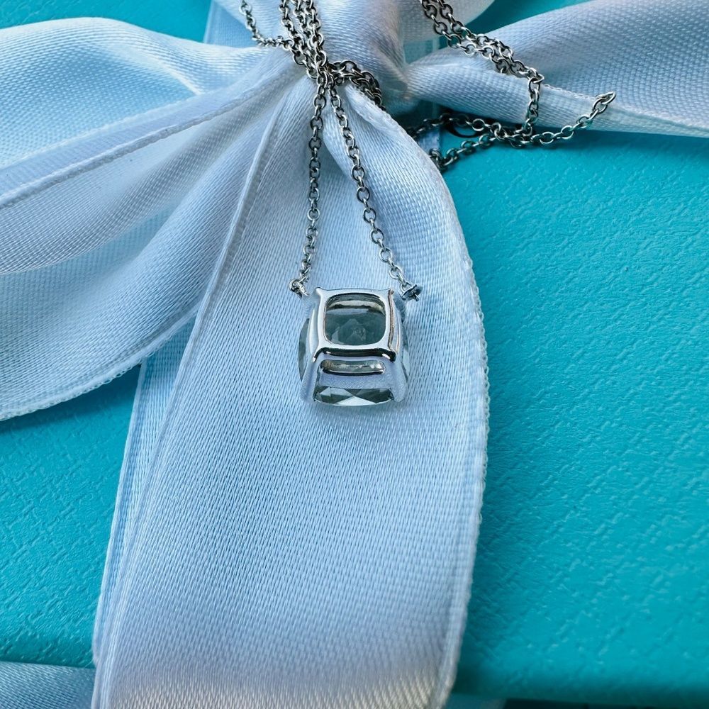 Tiffany & Co. RARE Prasiolite Sparkler Necklace in Silver, 16 inch - Picture 3 of 6